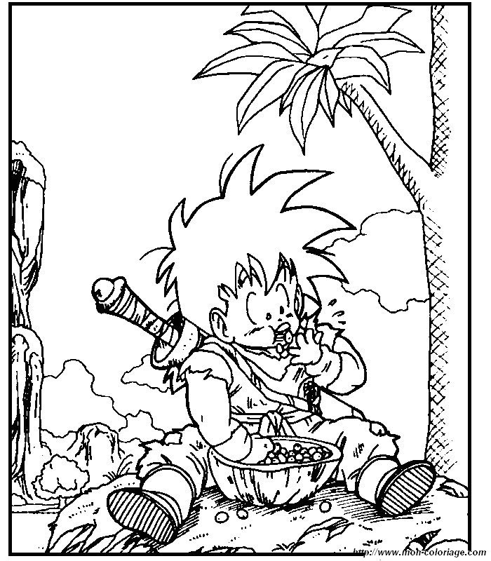 Coloriage de Manga Dragon Ball Z, dessin 015 à colorier