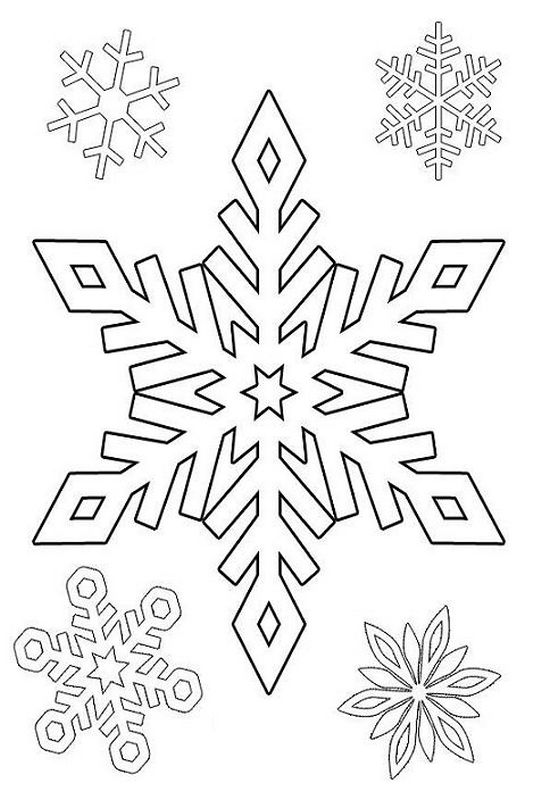 Coloriage de Hiver et neige, dessin Etoile des neiges à colorier