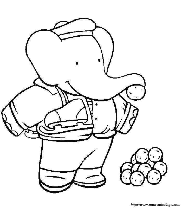 coloriage babar