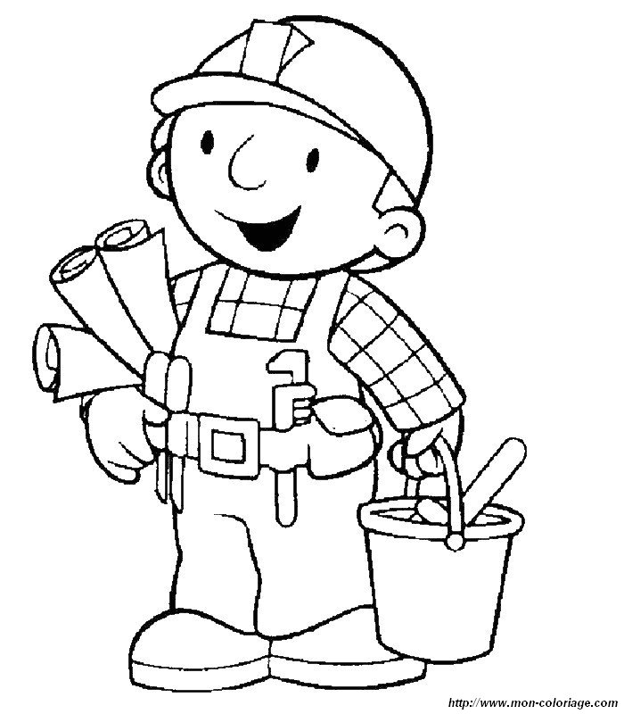 coloriage de bob le bricoleur dessin 010 a colorier fil lueur dans noir