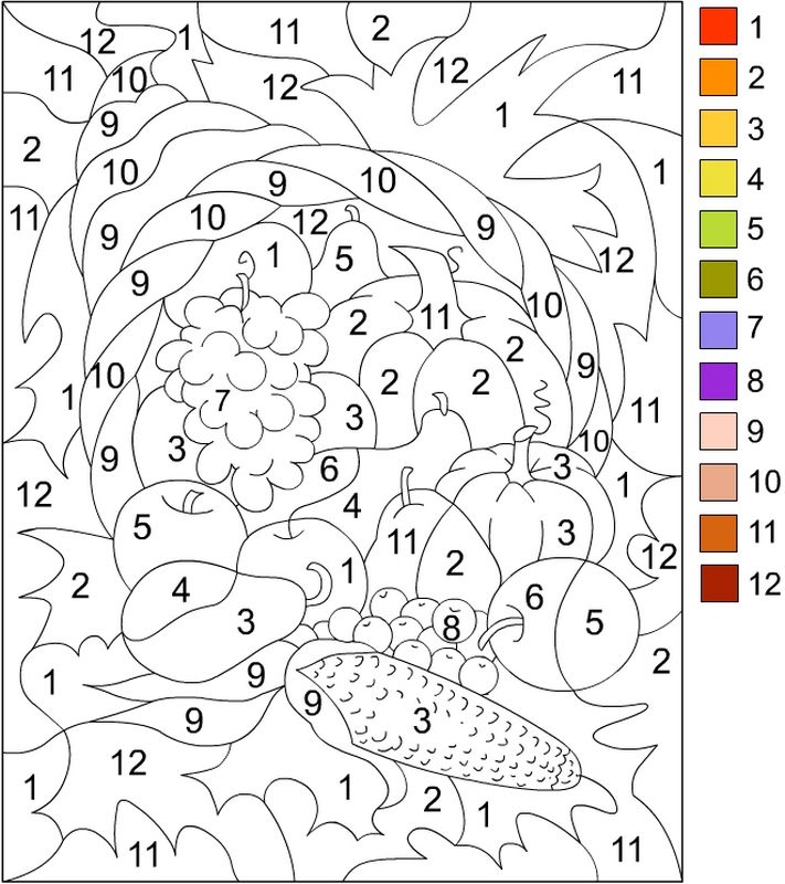 Colorier de nombreux fruits