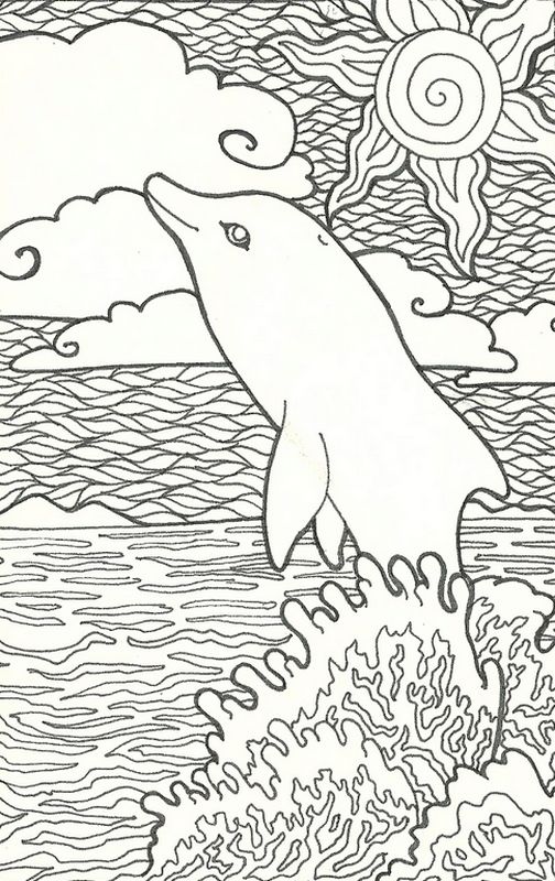 Coloriage de dauphins pour adultes