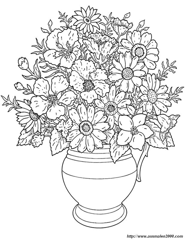 Coloriage de fleurs pour adultes