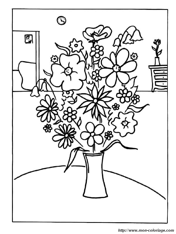 coloriage fete des meres bouquets  