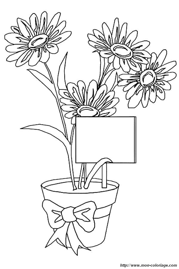 coloriage fete des meres fleurs  