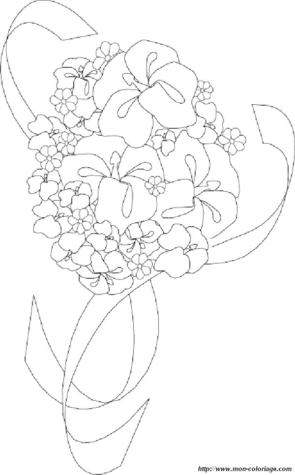 coloriages fleur bouquet  