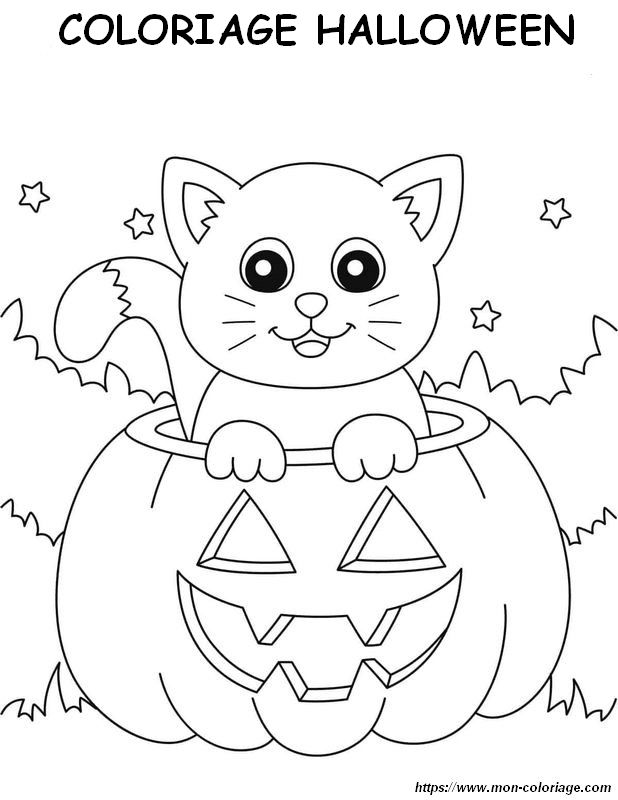 Coloriage de citrouille pour Halloween