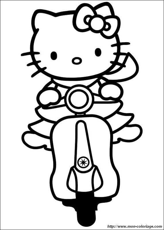 Hello Kitty sur un scooter