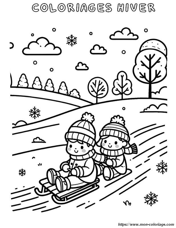 Faire de la luge en hiver