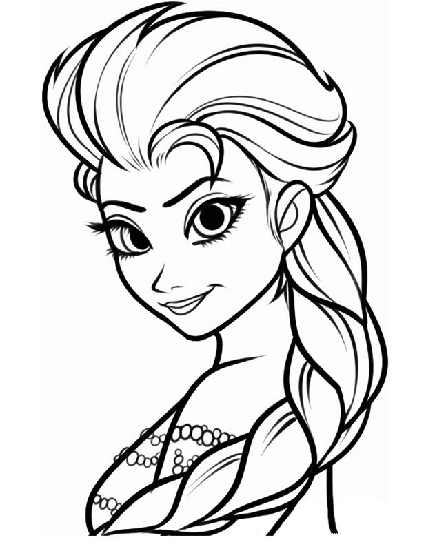 Coloriage de La reine des neiges, dessin Frozen Elsa à colorier