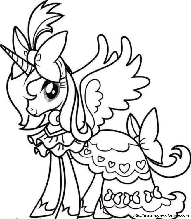 Coloriage de Licorne, dessin Une licorne joliment couverte à colorier