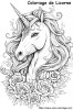 Maginfique coloriage de licorne avec beaucoup de details