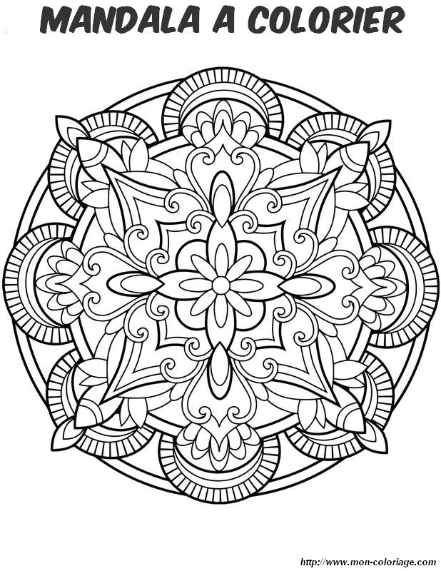 Mandala coloriage de fleur