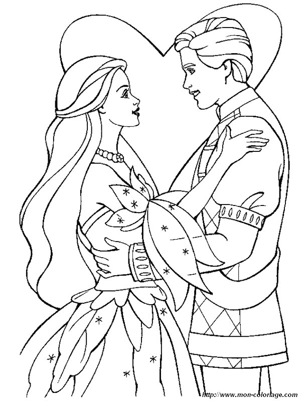Coloriage de Mariage, dessin coloriage mariage barbie jpg à colorier