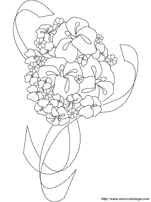 coloriage mariage bouquet  