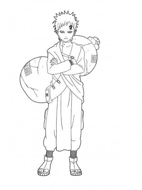 Gaara avec un grand sac sur son dos