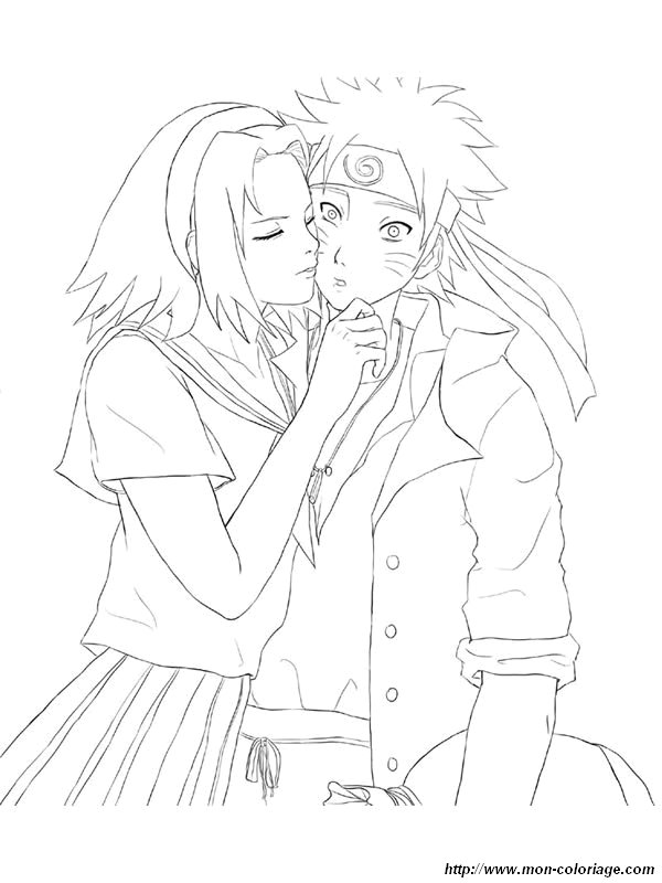 coloriage naruto premier baiser jpg