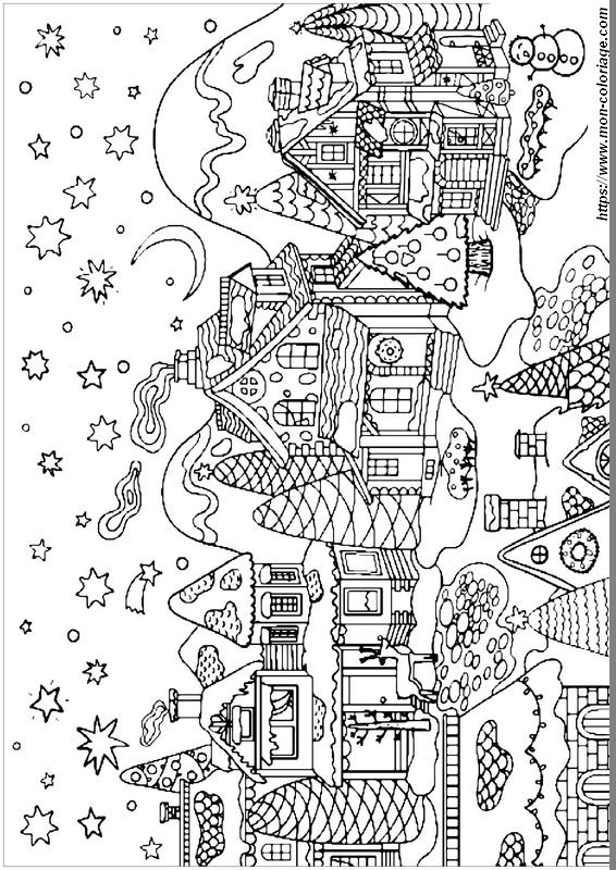 Village De Noel à Colorier 2025 Daffy Muffin