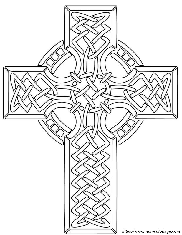 Coloriage croix chretienne