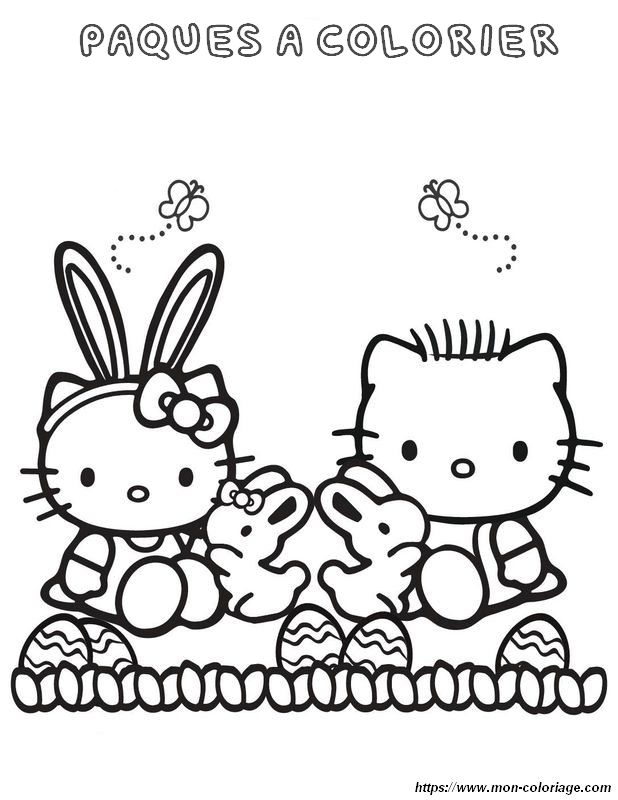 Hello Kitty te souhaite une bonne fete de paques
