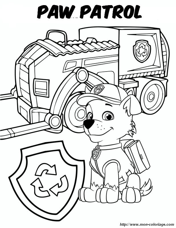 Coloriage De La Pat Patrouille Paw Patrol Dessin Rocky Le