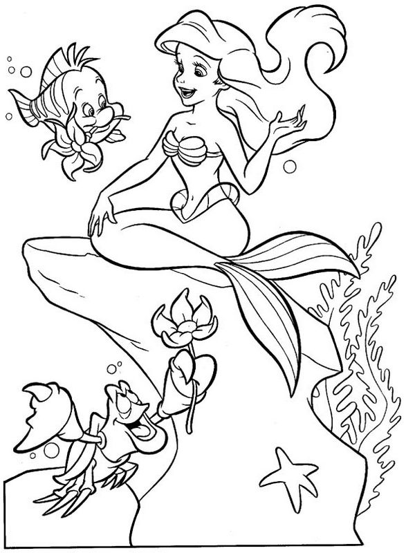 Ariel la charmante petite sirene avec ses amis