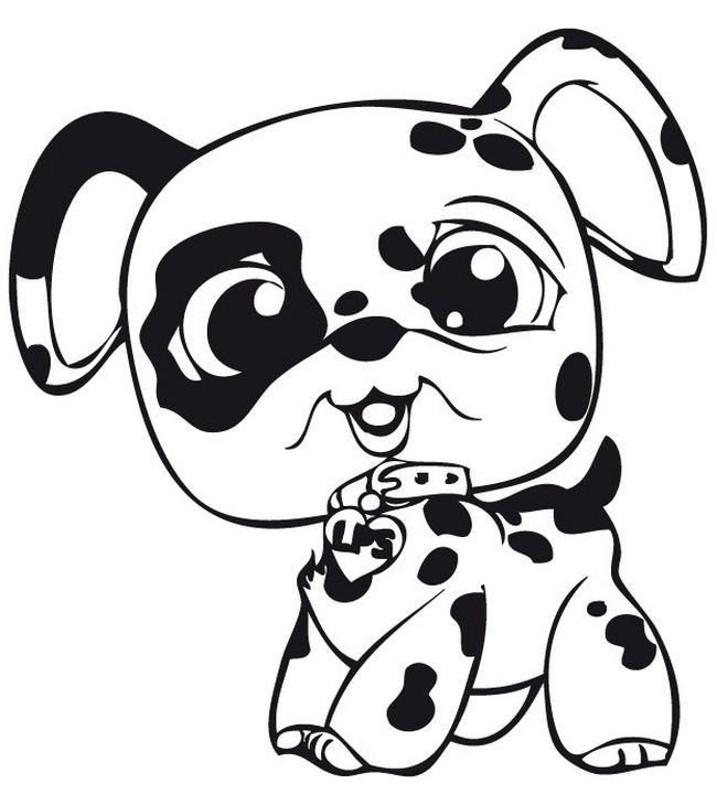 Coloriage De Petshop Image Littlest Pet Shop Chien Dalmatien à Colorier