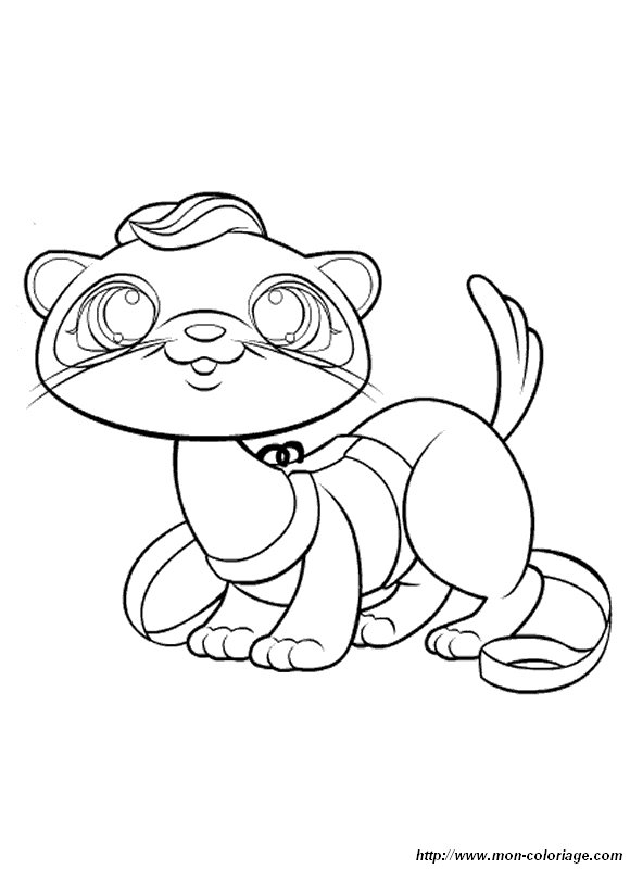 coloriage petshop fouine furet  