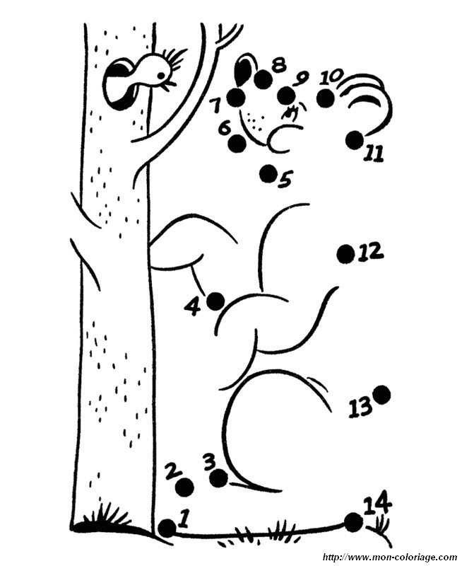 Coloriage De Points à Relier Dessin Un Petit Oiseau Pas