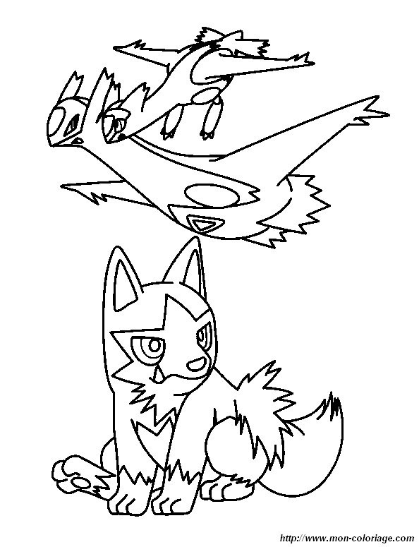 coloriage pokemon latias latios mediena  