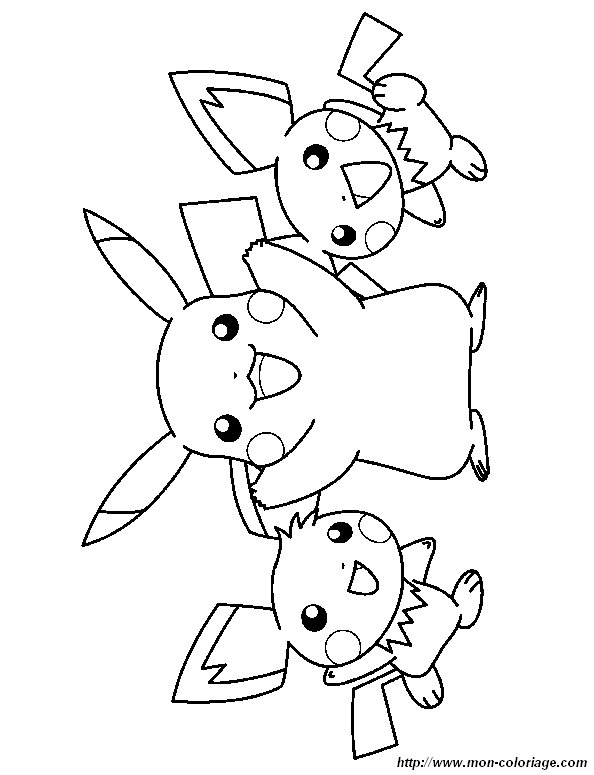 coloriage pokemon pichu pikachu  