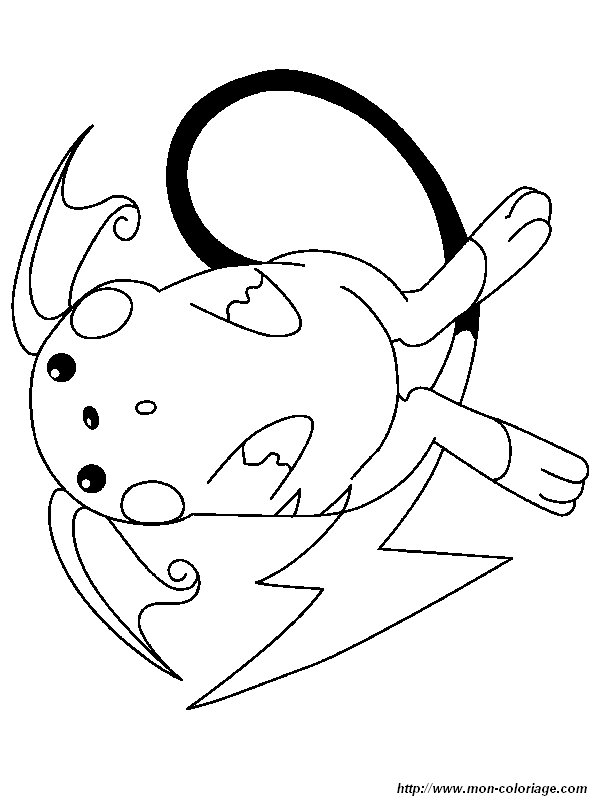 Coloriage raichu pokemon - Dessin gratuit à imprimer