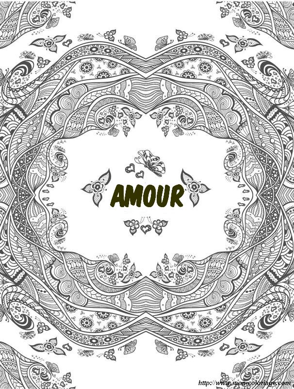 Amour a colorier