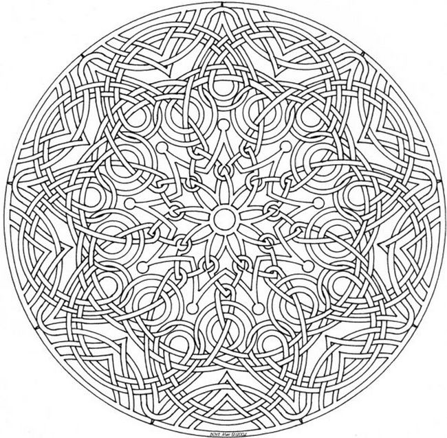 Mandala a colorier difficile - 4 - Mandalas difficiles (pour adultes)