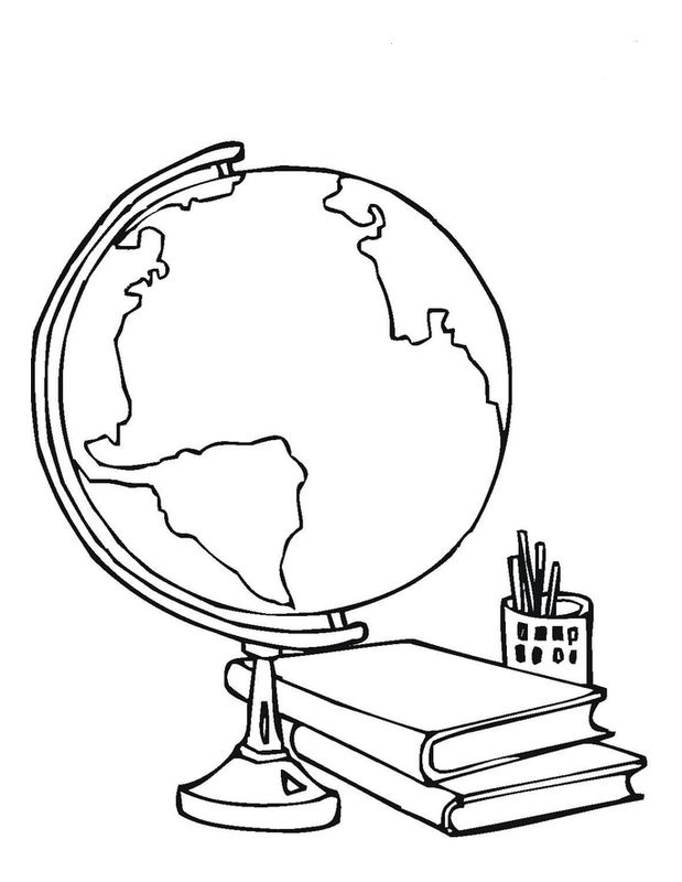 Coloriage De Pour Enseignants Image Le Globe Terrestre Colorier