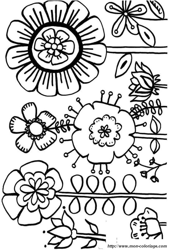 Coloriage de quelques fleurs