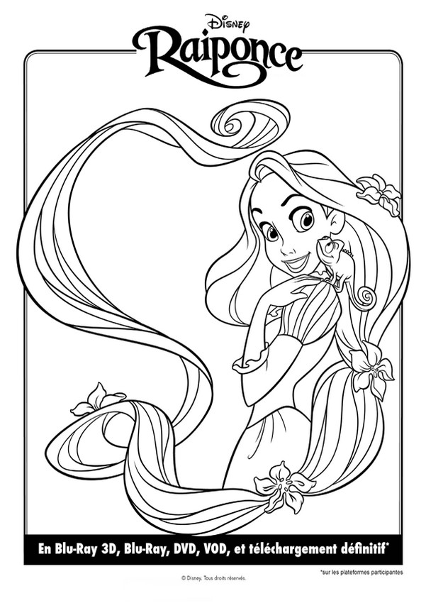 Coloriage De Raiponce Dessin La Plus Belle Des Princesses à