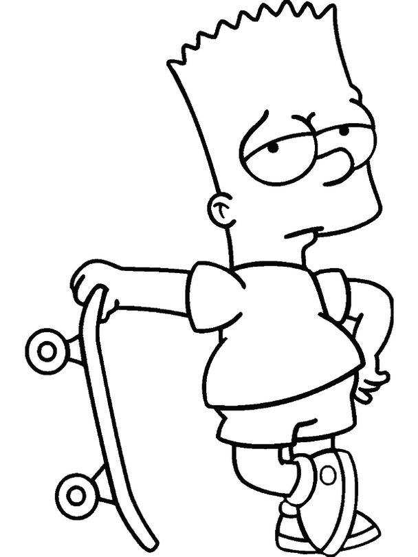 Bart fier avec son skate board