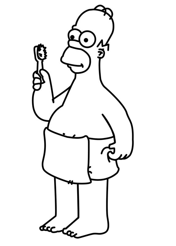 Homer Simpson se lave les dents