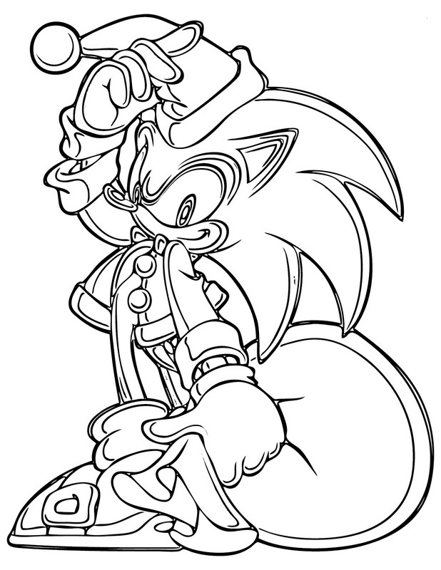 Coloriage de Sonic, dessin Sonic the Hedgehog à colorier