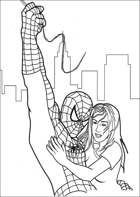 Mary Jane dans les bras de Spiderman