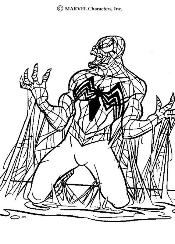 Coloriage Spider-Man Toile Piège