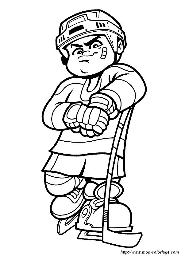 Coloriage de Sport, dessin hockey sur glace à colorier