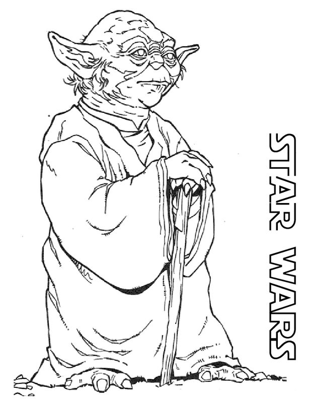 Coloriage de Star wars, dessin Star Wars Maitre Yoda à colorier
