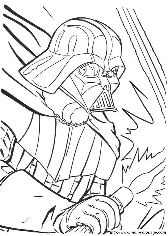 Coloriage de Star wars, dessin dark vador à colorier