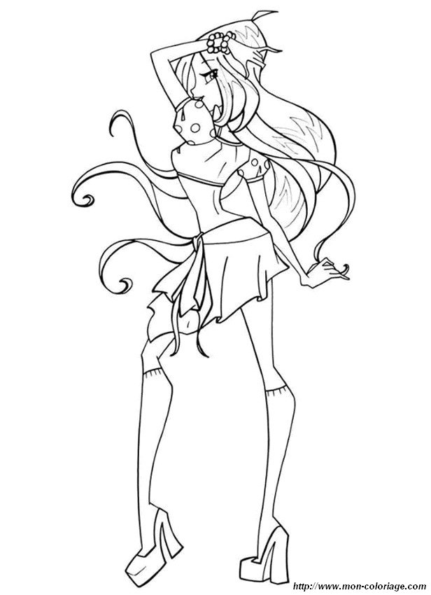 Coloriage de Winx Club, image je suis un top model à colorier