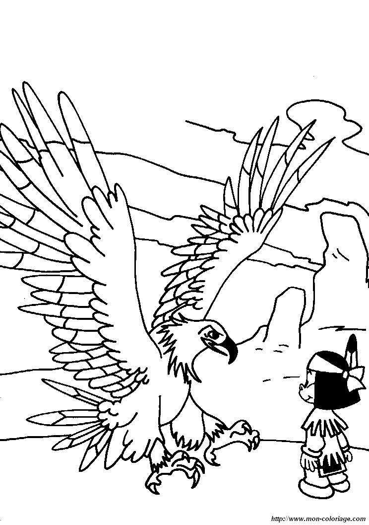 coloriage yakari aigle 2  